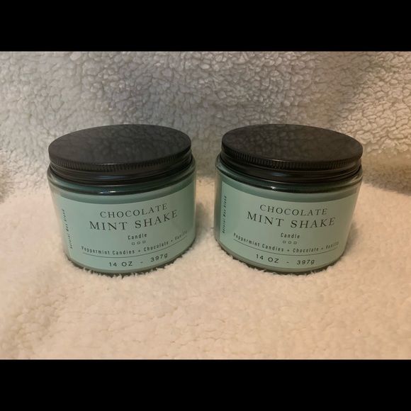 Kirklands Other - KIRKLANDS CHOCOLATE MINT SHAKE CANDLES SET OF 2 NWT!